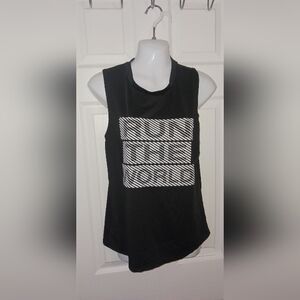 SHEIN Black and White Graphic Muscle Tee